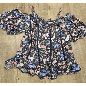 Women's Crop Top‎ American Eagle Off Shoulder Straps Floral Size M